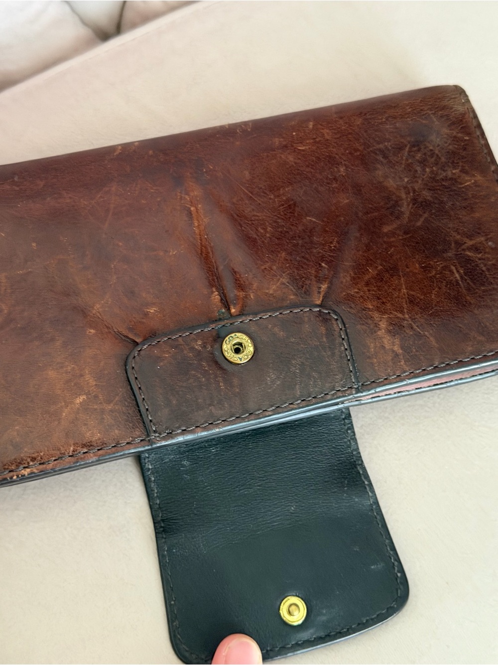 Coach Brown Leather Continental Wallet with Signature Horse & Carriage Plaque - Picture 8 of 16